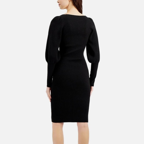 French connection Womens Wool Blend Deep V Neck Midi Dress - Picture 5 of 6